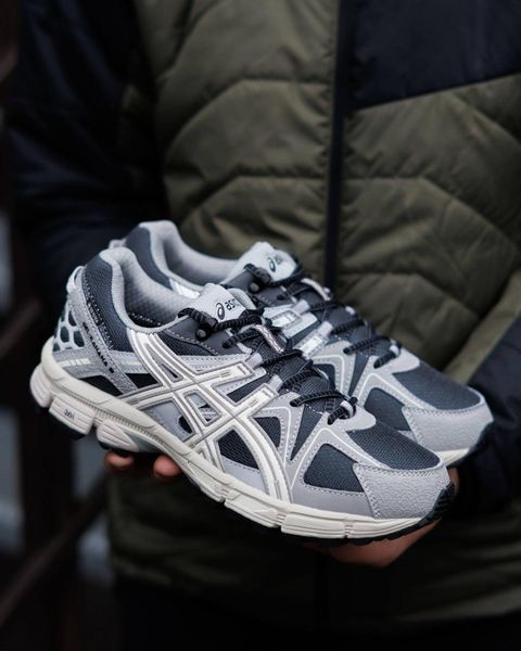 Мужские зимние кроссовки Asics Gel Kahana 8 Gore-Tex White Blue белые с синим Ассикс термо Pow-AS043 фото
