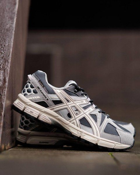 Мужские зимние кроссовки Asics Gel Kahana 8 Gore-Tex White Blue белые с синим Ассикс термо Pow-AS043 фото