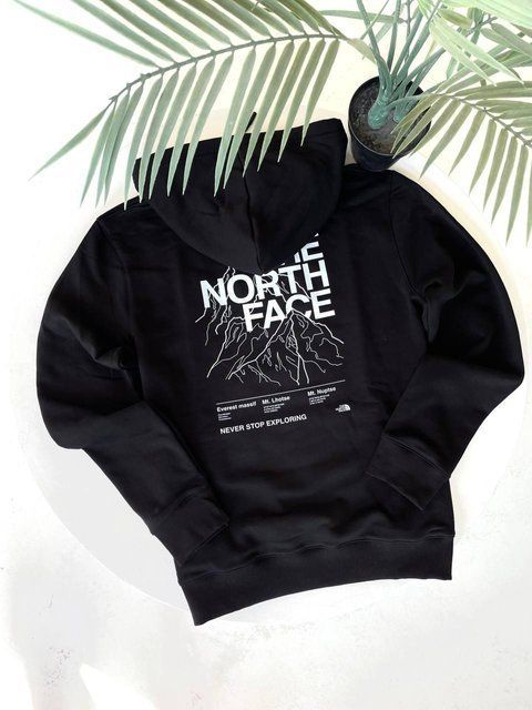 Мужское зимнее худи The North Face черное Гла-125 фото