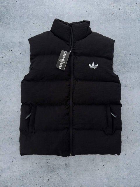 Мужская жилетка Adidas без капюшона черная Безрукавка Адидас Хар-435 фото