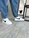 Женские кроссовки Nike Air Force белые с черным кеды Найк Аир Форс кожаные Скр-FL020403-ТА (коп3) фото 5