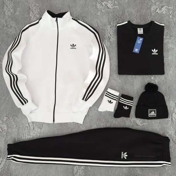 Чоловічий зимовий спортивний костюм Adidas червоний Набір Адідас 5в1 Кофта Штани Футболка Шапка Хар-678 фото