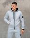 Мужской зимний спортивный костюм Stone Island серый Комплект Стон Айленд с капюшоном Sta-381 фото 3
