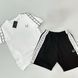 Чоловічий літній костюм Fred Perry Футболка Шорти білий з чорним Комплект Фред Перрі з лампасами Will-FP0018 фото 3