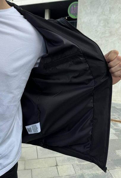 Мужская ветровка Stone Island с патчем черная Куртка Стон Айленд из плащевки Rap-RD370 фото