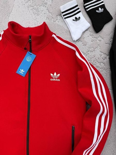 Мужской зимний спортивный костюм Adidas красный Комплект Адидас на молнии Хар-304 фото