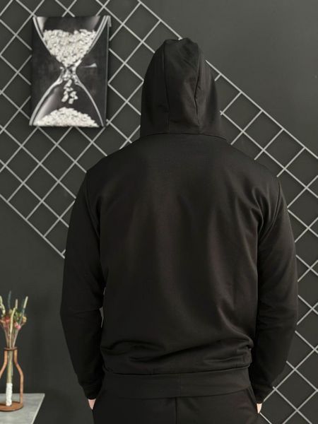 Мужская толстовка Adidas на молнии черная Кофта Адидас с капюшоном Rap-RD0121 фото