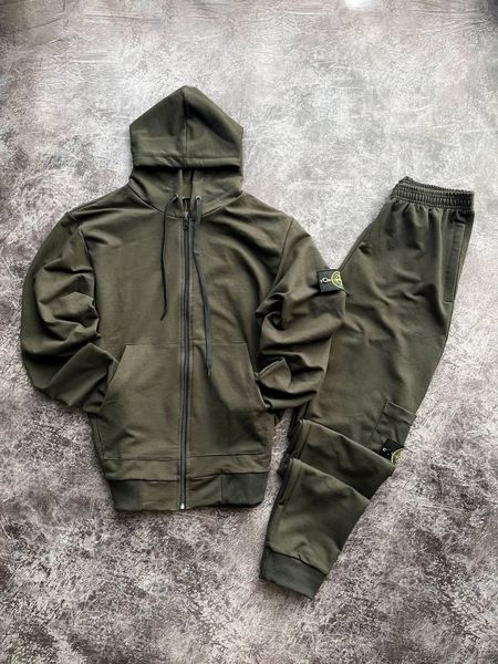 Мужской зимний спортивный костюм Stone Island серый Комплект Стон Айленд на молнии Univer-88 фото