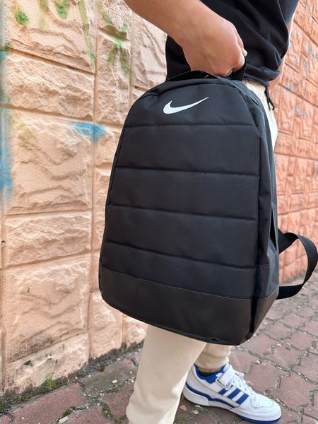Рюкзак Nike черный Портфель Найк городской с кожаным дном Intr-1590493944 фото