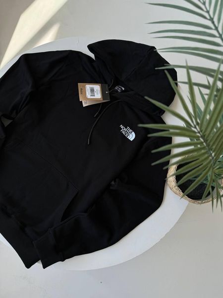 Чоловіче зимове худі The North Face на мікрофлісі чорне Кофта ТНФ з капюшоном Гла-143 фото