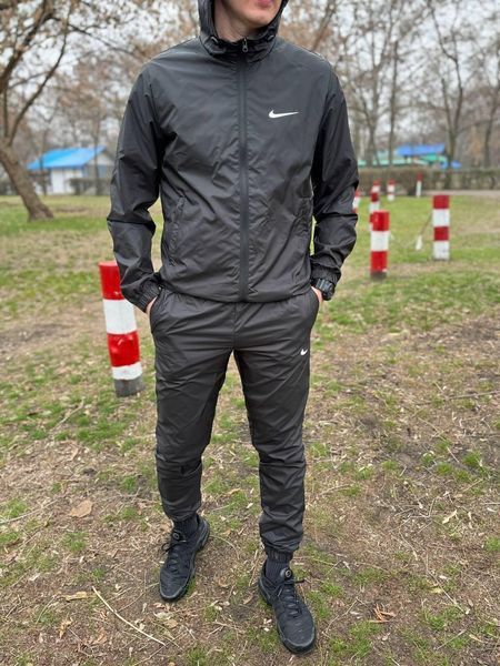 Мужской спортивный костюм Nike из плащевки черный Комплект Найк Ветровка Штаны Sta-260 фото