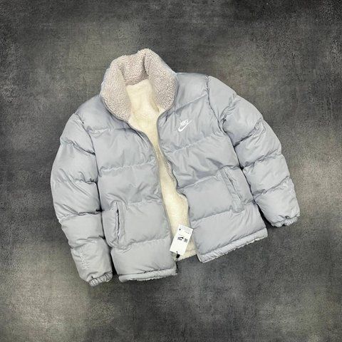 Чоловічий зимовий двосторонній пуховик The North Face блакитна з білим Куртка Зе Норт Фейс Arm-N3334_09 фото