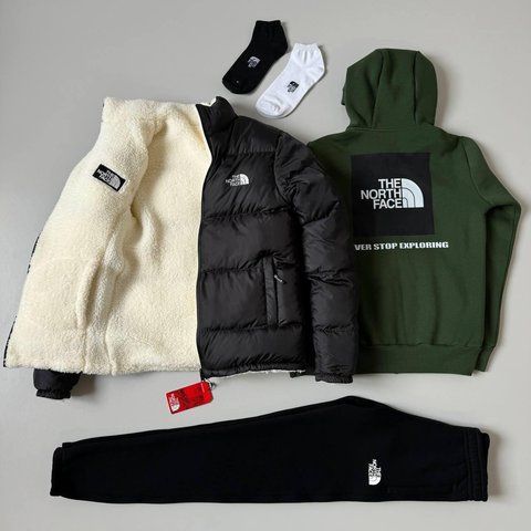 Мужской спортивный костюм The North Face 3в1 Комплект ТНФ Худи Брюки Куртка Хар-679 фото