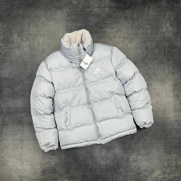 Мужской зимний двусторонний пуховик The North Face голубая с белым Куртка Зе Норт Фейс Arm-N3334_09 фото