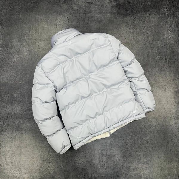 Мужской зимний двусторонний пуховик The North Face голубая с белым Куртка Зе Норт Фейс Arm-N3334_09 фото