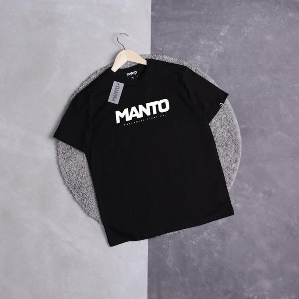 Мужская футболка Manto Classic черная хлопковая Манто Ads-342 (коп1) фото
