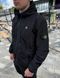 Мужская ветровка Stone Island с патчем черная Куртка Стон Айленд из плащевки Rap-RD370 фото 8