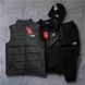 Мужской зимний спортивный костюм The North Face 3в1 флисовый черный Комплект ТНФ Жилет Анорак Штаны Шапка Will-132 фото 1