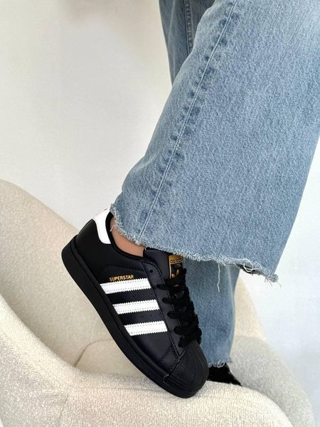 Жіночі кросівки Adidas Superstar класичні чорні Адідас Суперстар Скри-SL010104-ТА фото