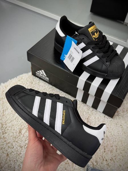 Жіночі кросівки Adidas Superstar класичні чорні Адідас Суперстар Скри-SL010104-ТА фото
