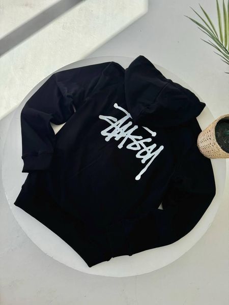 Чоловіче худі Stussy чорне Кофта з капюшоном Стуссі Гла-38 фото