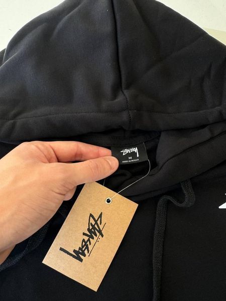 Чоловіче худі Stussy чорне Кофта з капюшоном Стуссі Гла-38 фото