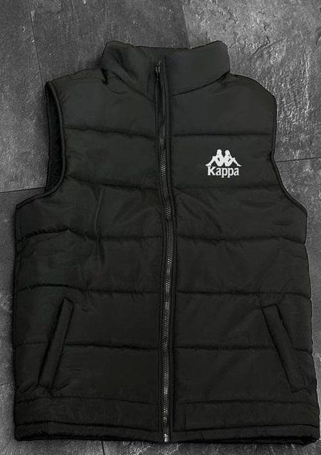 Мужская жилетка Kappa без капюшона черная Безрукавка Каппа Мой-72 фото