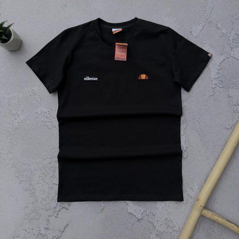 Мужская футболка Ellesse черная хлопковая Тенниска Элис Хар-618 фото