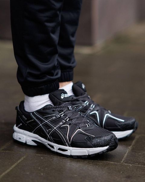 Мужские зимние кроссовки Asics Gel Kahana 8 Gore-Tex Black White черные с белым Ассикс термо Pow-AS044 фото
