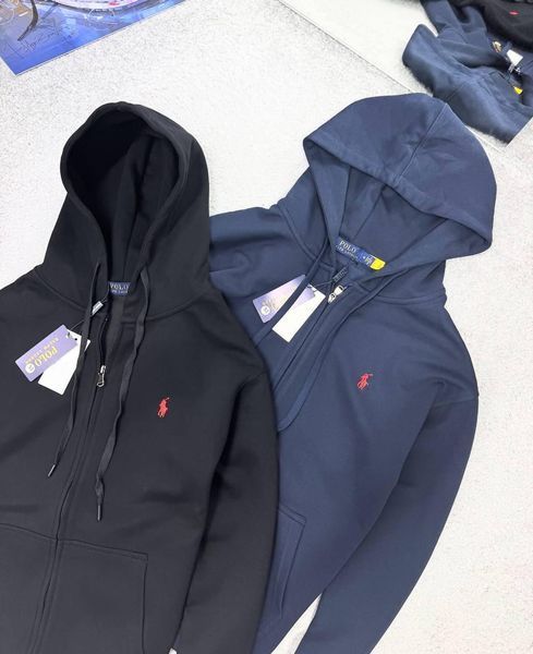 Мужская зип-худи Polo Ralph Lauren черная Кофта Поло Hub-47 фото