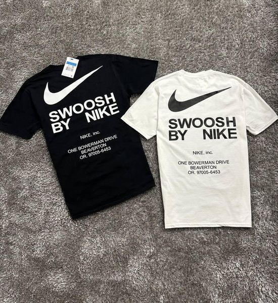 Мужская футболка Nike Big Swoosh белая хлопковая Тенниска Найк Биг Свуш Ads-662 фото