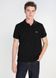 Мужская футболка поло Lacoste черная с воротником Hub-109 фото 2