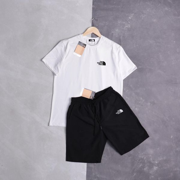 Мужской летний костюм The North Face Футболка Шорты белый комплект ТНФ Ads-284 фото