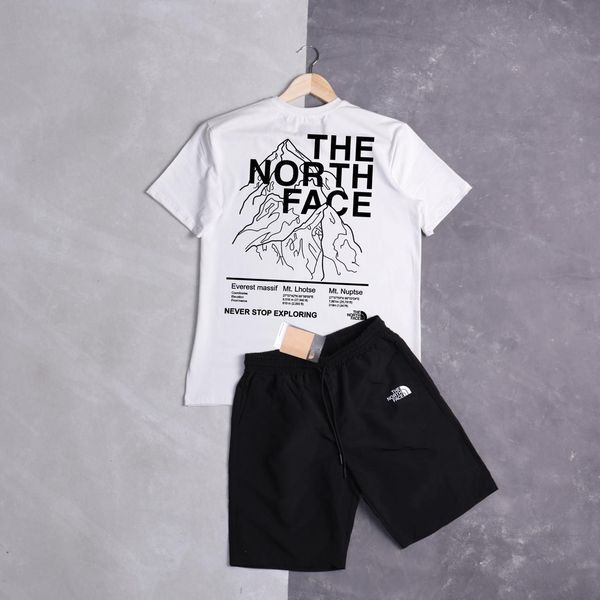 Мужской летний костюм The North Face Футболка Шорты белый комплект ТНФ Ads-284 фото