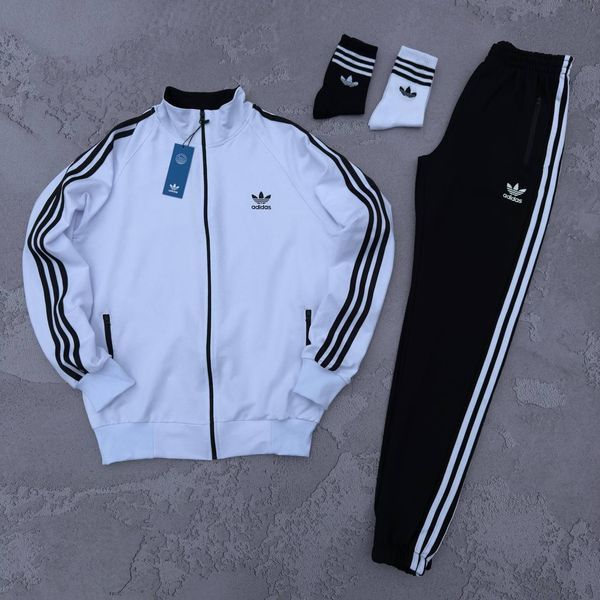 Мужской спортивный костюм Adidas черный Комплект Адидас Кофта на змейке Штаны Мой-51 5 фото