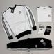 Чоловічий костюм Adidas 3в1 чорний з білим Комплект Адідас Світшот Штани Футболка Хар-226 фото 1