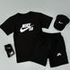 Мужской летний костюм Nike SB Футболка Шорты Кепка черный комплект Найк Will-N0011 фото 1