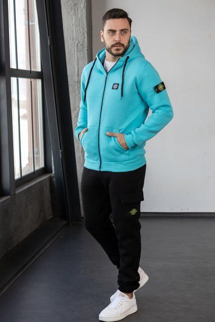 Мужской зимний спортивный костюм Stone Island бирюзовый Комплект Стон Айленд Хар-337 фото