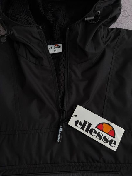 Чоловічий Анорак Ellesse чорний Вітровка Еліс з капюшоном Хар-599 фото