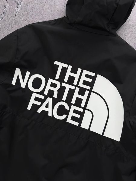 Чоловіча вітрівка The North Face з капюшоном чорна Куртка ТНФ весняна Хар-555 фото