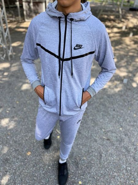 Чоловічий спортивний костюм Nike сірий Комплект Найк з капюшоном Univer-41 фото