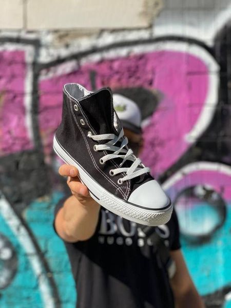Мужские кеды Converse All Star высокие черные Кроссовки Конверсы Arm-KN1 (коп5) фото