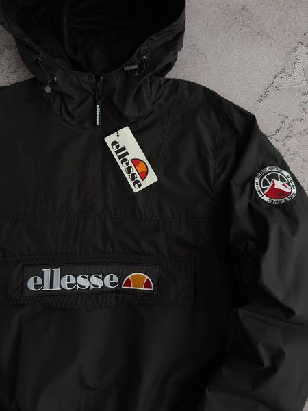 Чоловічий Анорак Ellesse чорний Вітровка Еліс з капюшоном Хар-599 фото