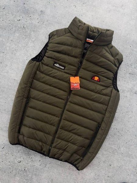 Мужская жилетка Ellesse без капюшона хаки Безрукавка Элис спортивная Хар-318 фото