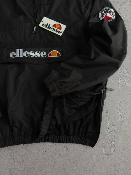 Чоловічий Анорак Ellesse чорний Вітровка Еліс з капюшоном Хар-599 фото