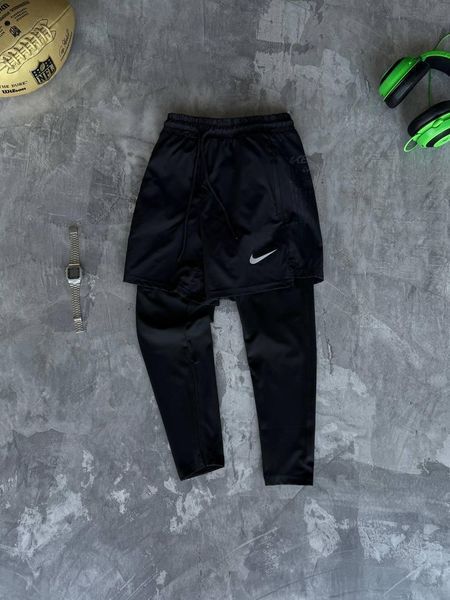 Чоловічі шорти спортивні Nike з лосинами чорні для тренувань Найк Моло-GH705 фото