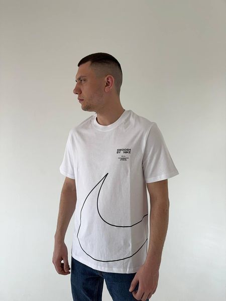 Футболка чоловіча Nike Big Swoosh біла бавовняна Теніска Найк Біг Свуш Гла-79 фото