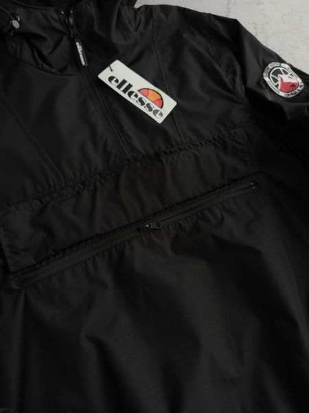 Чоловічий Анорак Ellesse чорний Вітровка Еліс з капюшоном Хар-599 фото