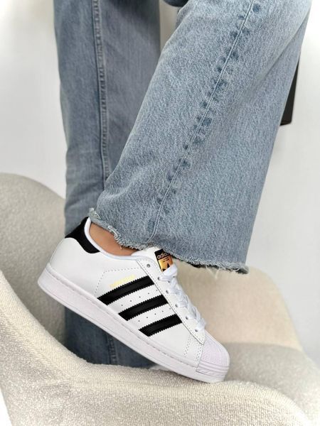 Женские кроссовки Adidas Superstar классические белые Адидас Суперстар Скри-SLP011104-ТБ фото