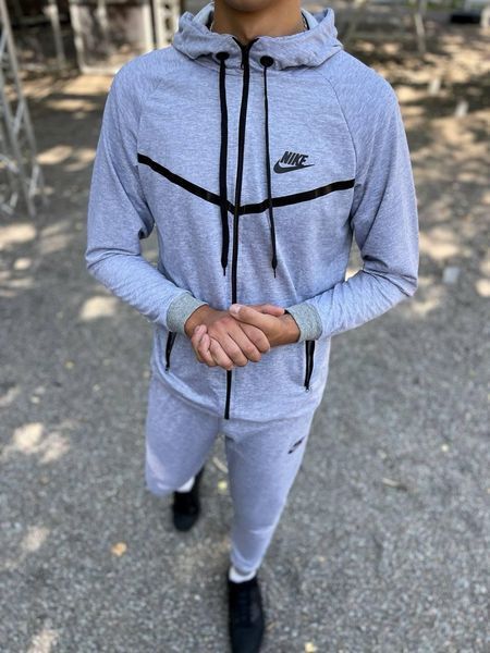Чоловічий спортивний костюм Nike сірий Комплект Найк з капюшоном Univer-41 фото